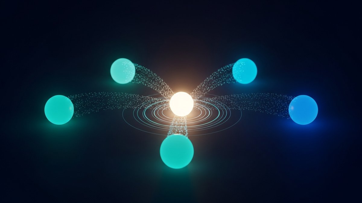 Agentic AI for marketing system visualization showing five autonomous marketing agents connected through a central AI reasoning layer